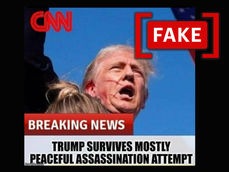 The image circulating online featuring a fake CNN headline.